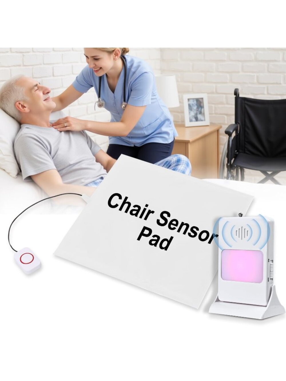 NIB Floryexn Wireless Bed & Chair Alarm System with Pressure Sensor Pad